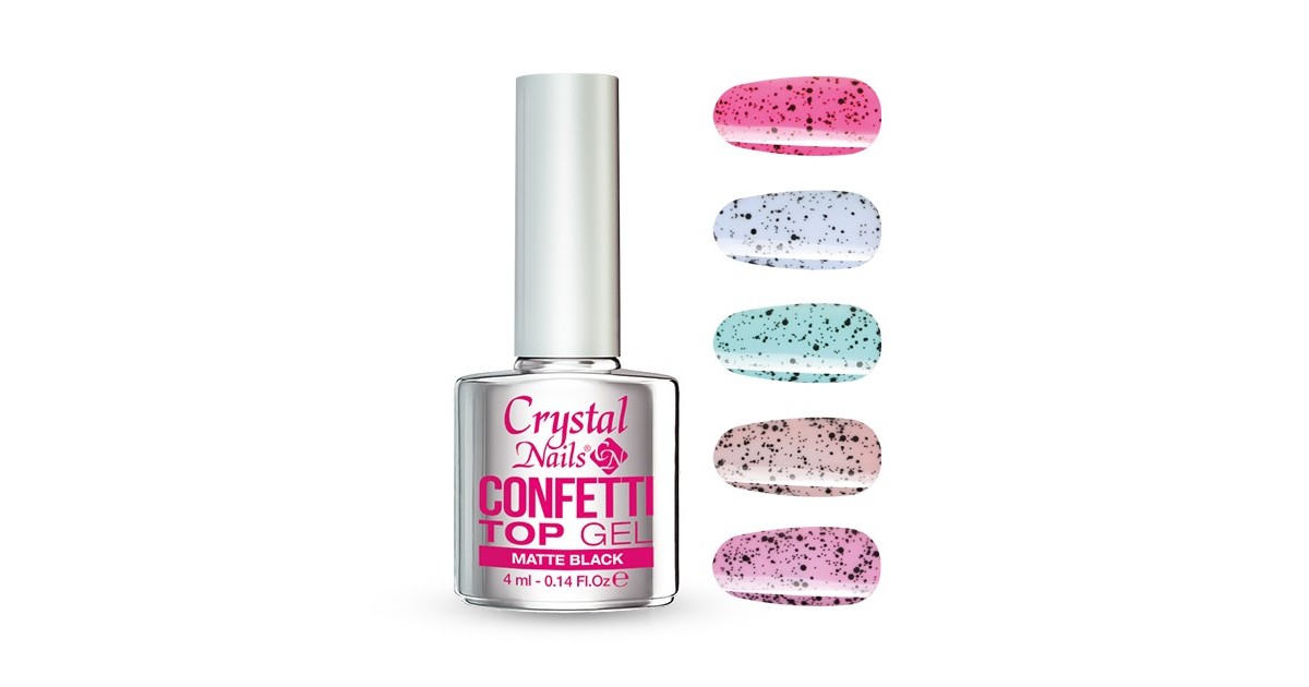 Top Gel Matte Confetti Negro 4ml  - 1