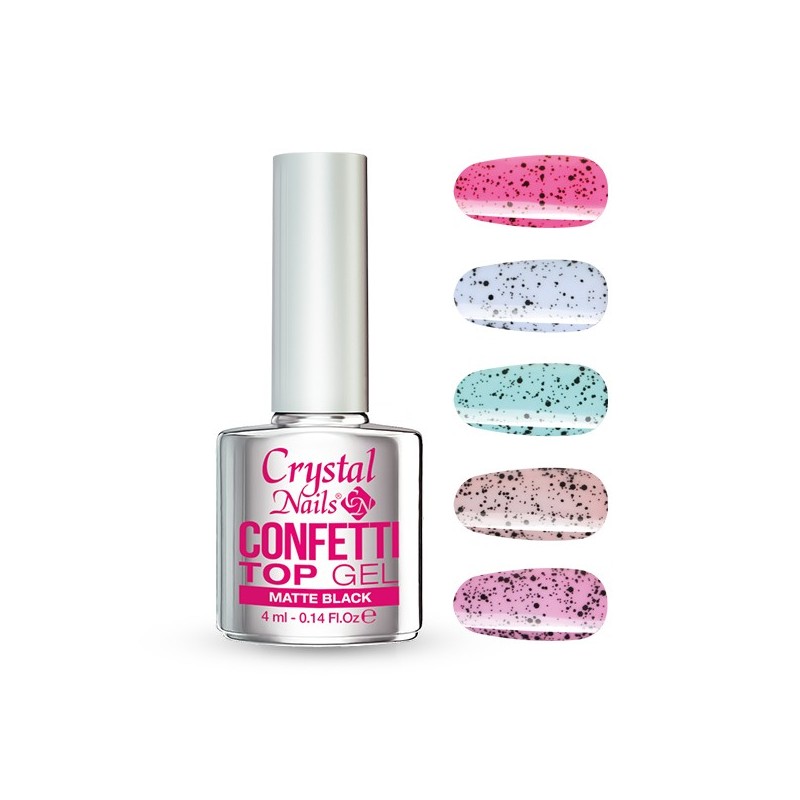 Top Gel Matte Confetti Negro 4ml  - 1