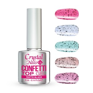 Top Gel Matte Confetti Negro 4ml  - 1