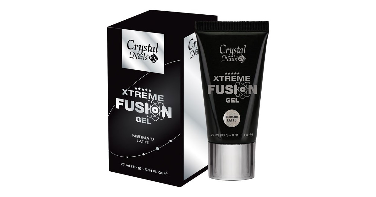 ACRYLGEL Blanco Lechoso con Brillos Dorados- Fusion Gel Mermaid Latte 30g  - 1