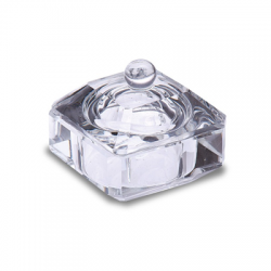 Vaso de cristal cuadrado con tapa  - 1