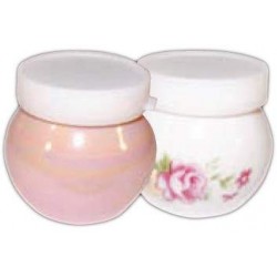 Vasito porcelana rosa/blanco  - 1